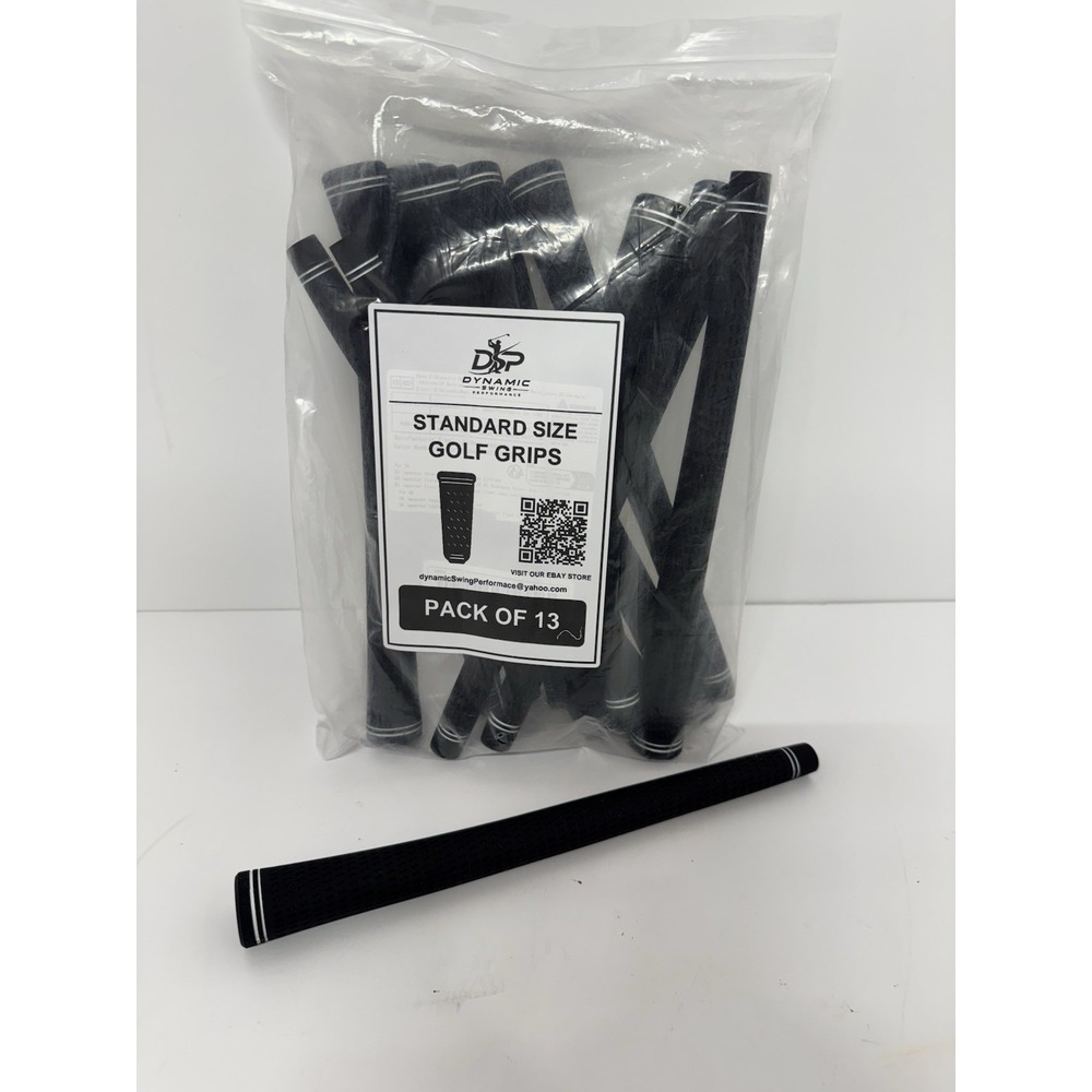 Golf Grip Replacement Pack 13 Standard Size Grips Black NEW
